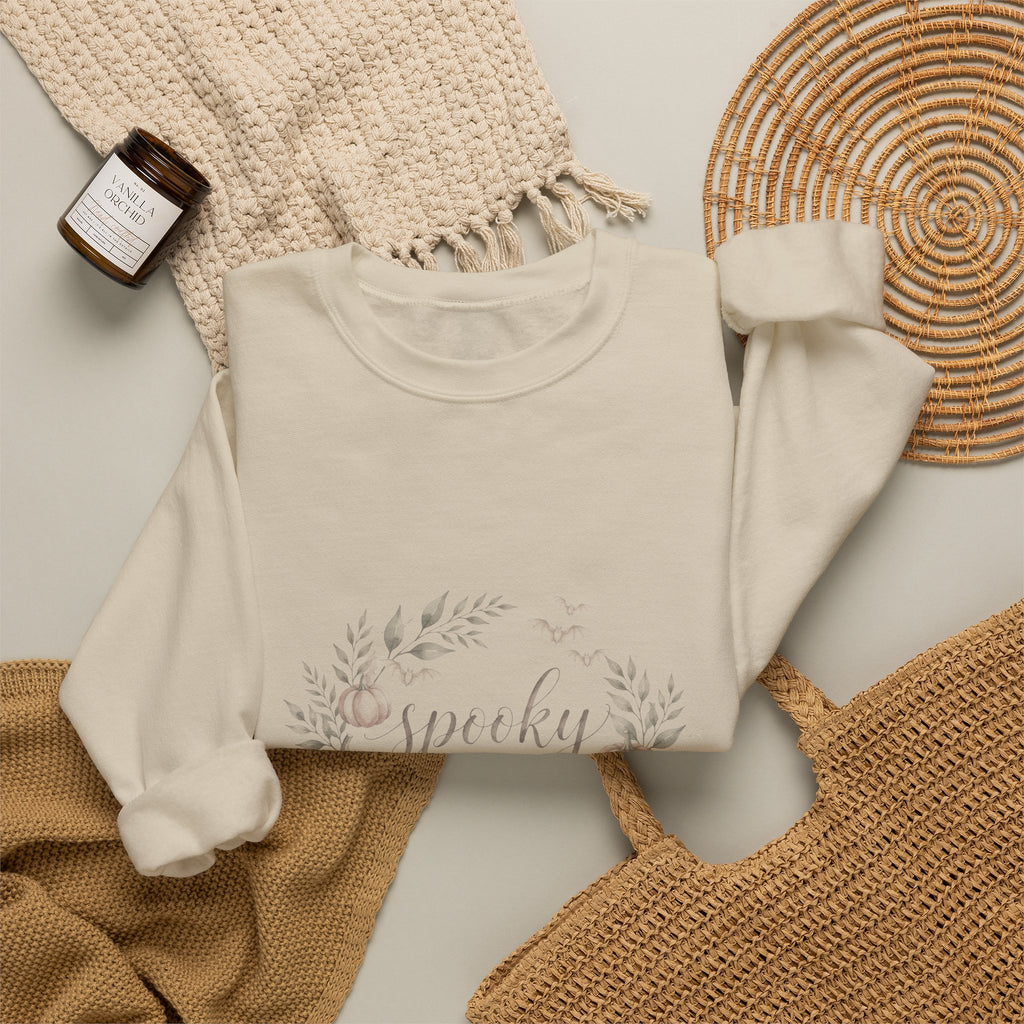 Spooky Season Sweatshirt | Cute Halloween Ghost & Pumpkin Crewneck | Fall Graphic Sweatshirt