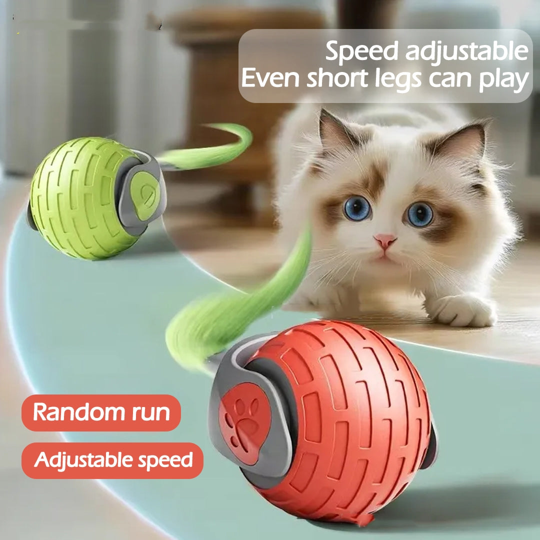 Self-Rolling Cat Ball Sapphire Blue - Interactive Electric Automatic Teaser, USB Rechargeable