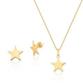 Gold Filled Star Necklace & Stud Earrings Set-0