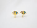 Gold Filled Enamel Umbrella Pendant Necklace Set & Earrings (XX15)-0