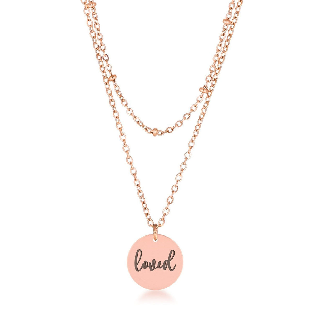 Delicate Rose Gold Plated loved Necklace-0