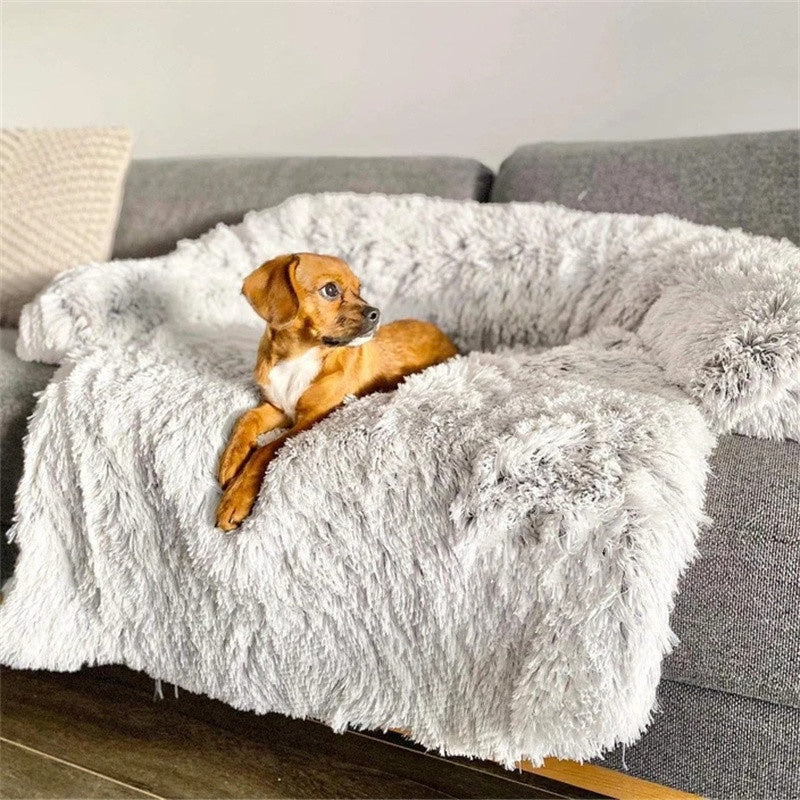 Plush Round Donut Cuddler Pet Bed – Grey, Winter Warm