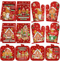 12-Pack Gingerbread Christmas Kitchen Accessories Set
