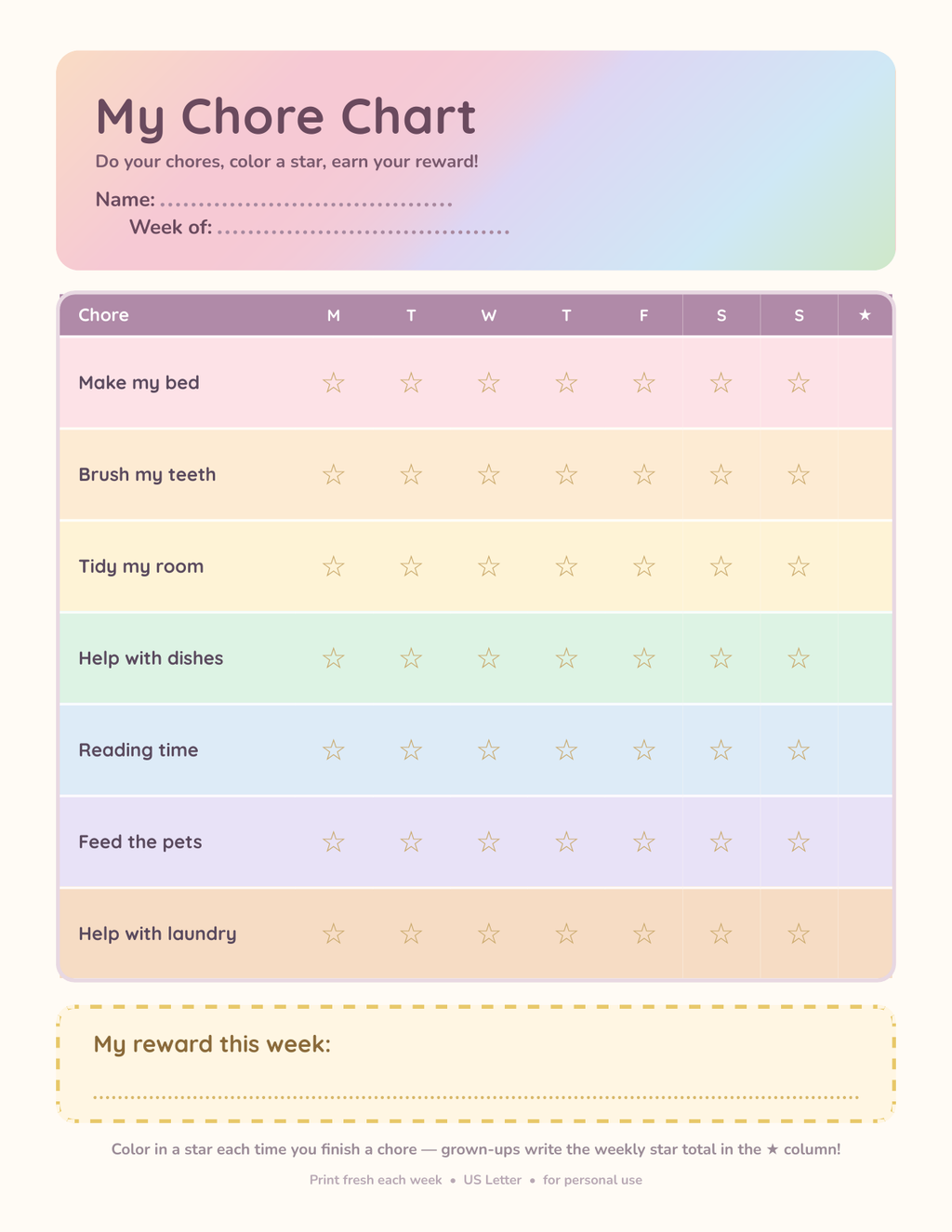 Kids Chore Chart