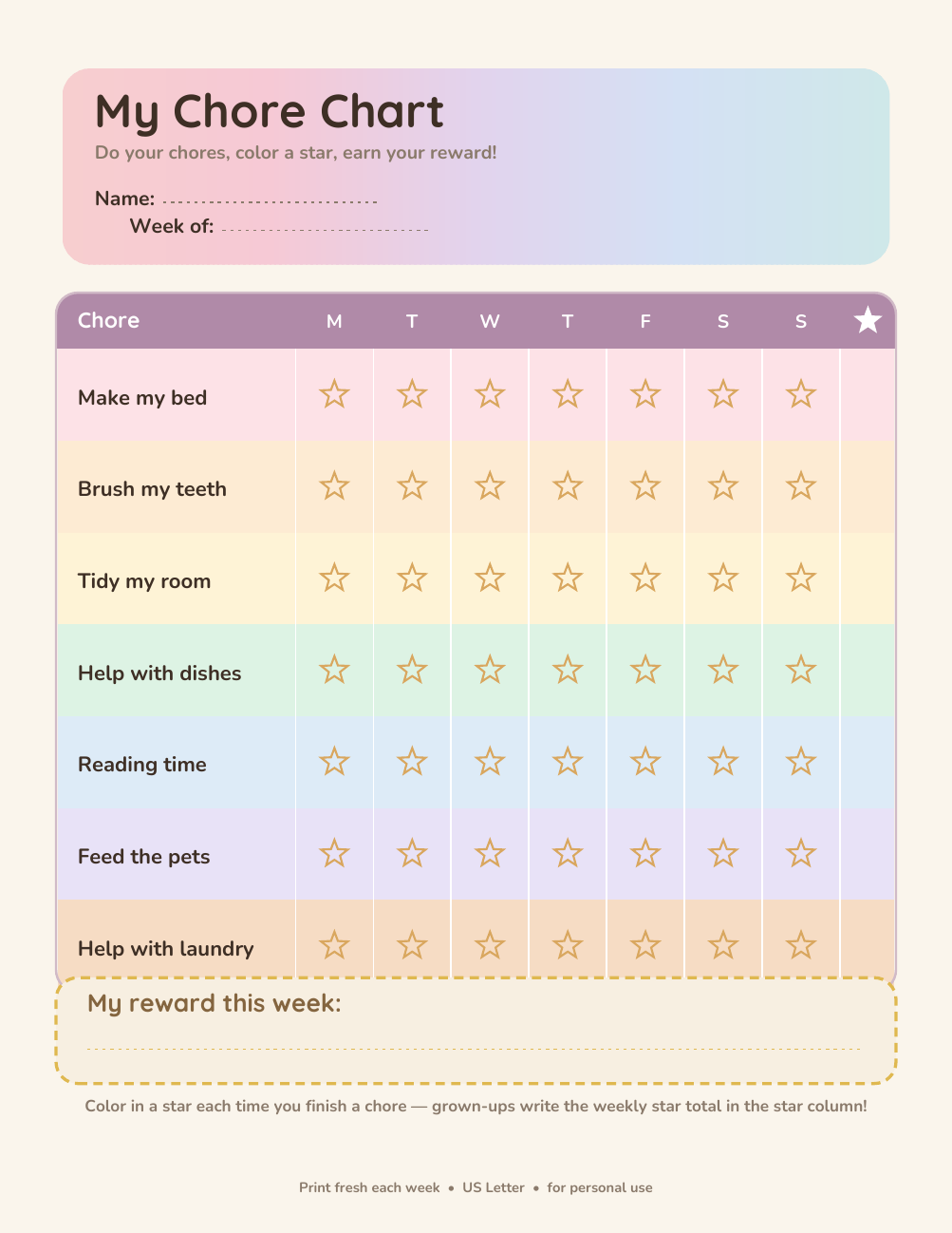 Kids Chore Chart