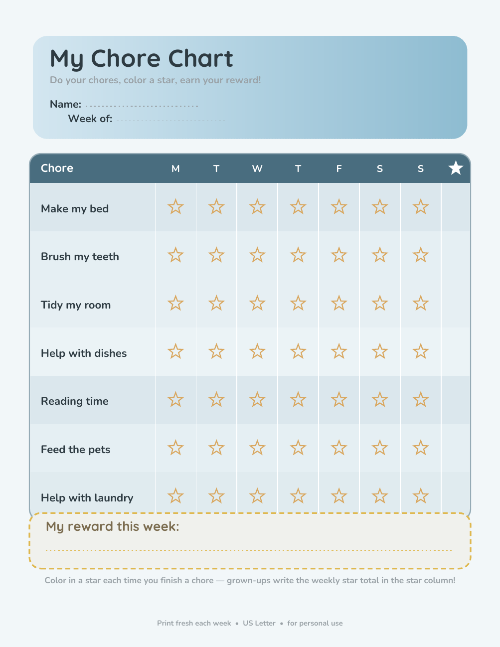 Kids Chore Chart