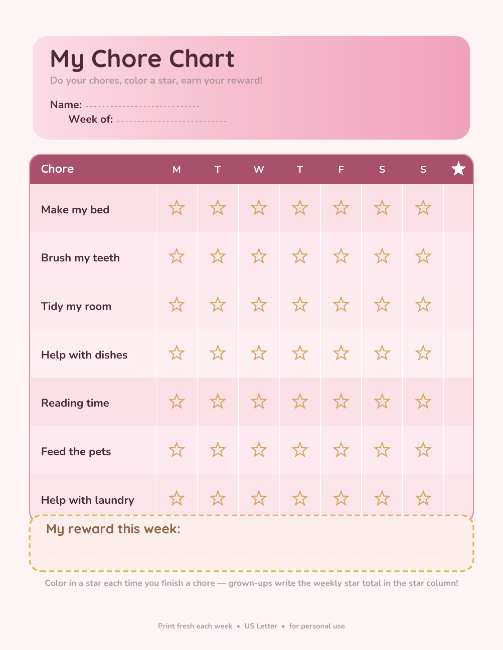 Kids Chore Chart