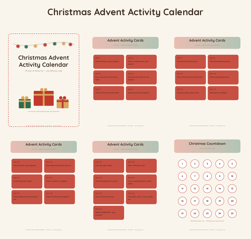 Christmas Advent Activity Calendar