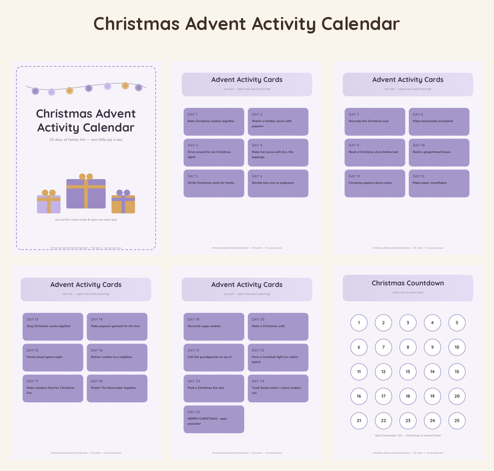 Christmas Advent Activity Calendar