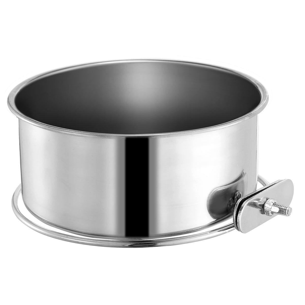 Stainless Steel Dog Bowl Hanging - Detachable Pet Cage Food Water Bowl with Clamp Holder, M Size