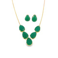 Marquise Jade Stone Necklace (H199)-0