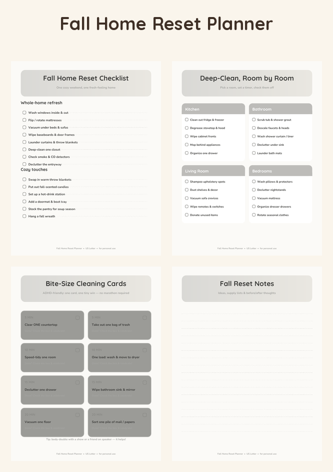 Fall Home Planner