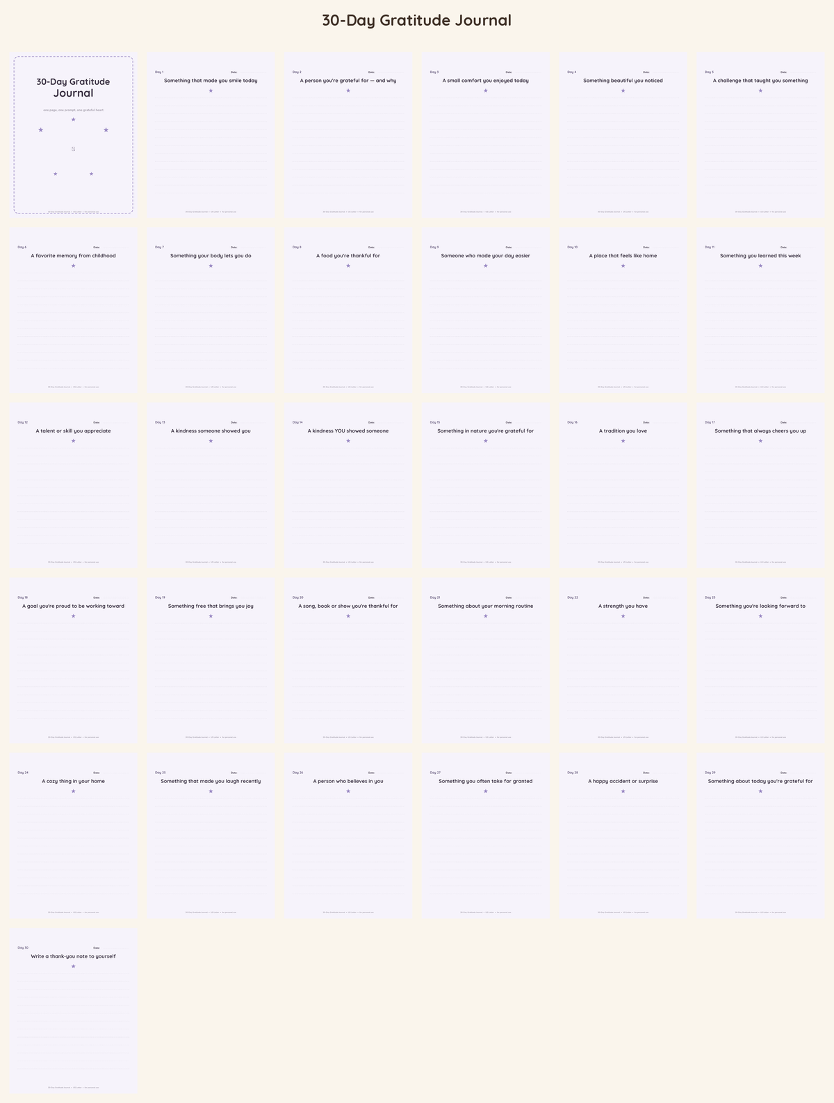 30-Day Gratitude Journal