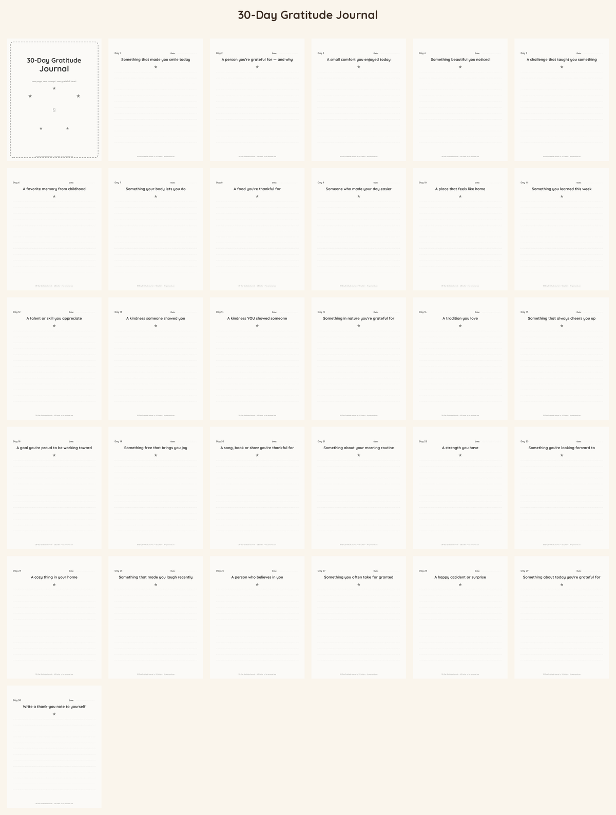 30-Day Gratitude Journal