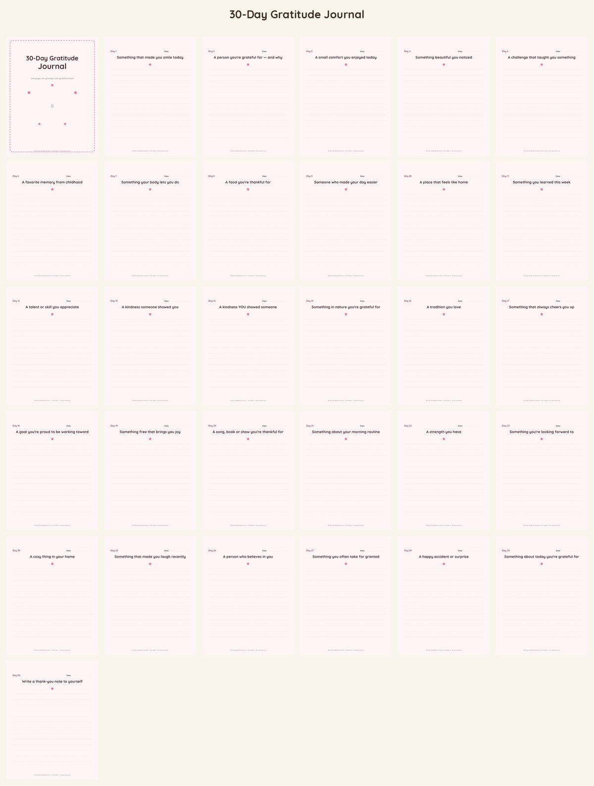 30-Day Gratitude Journal