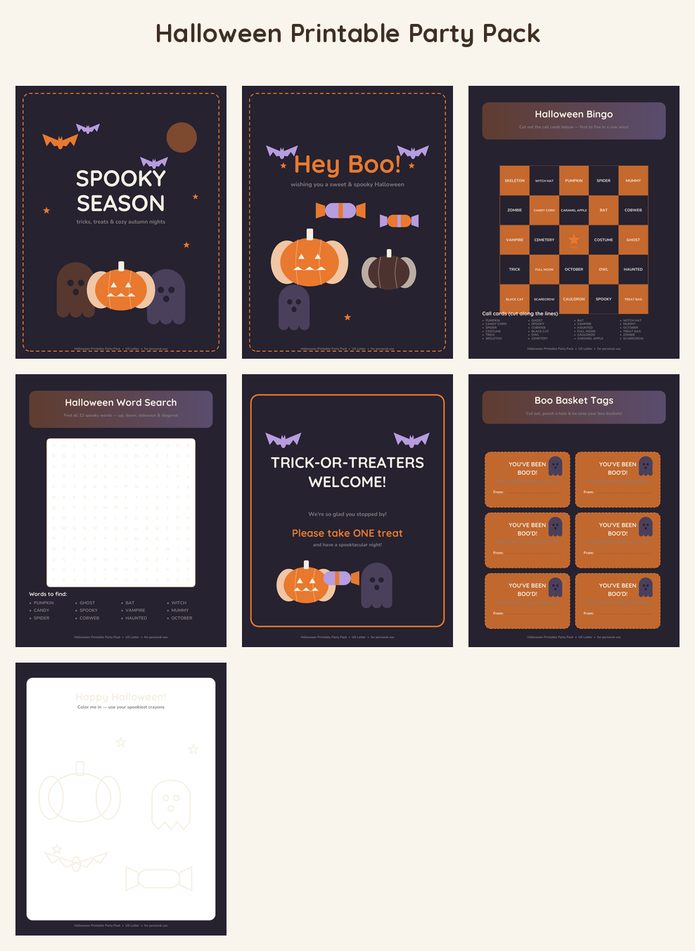 Halloween Printable Party Pack