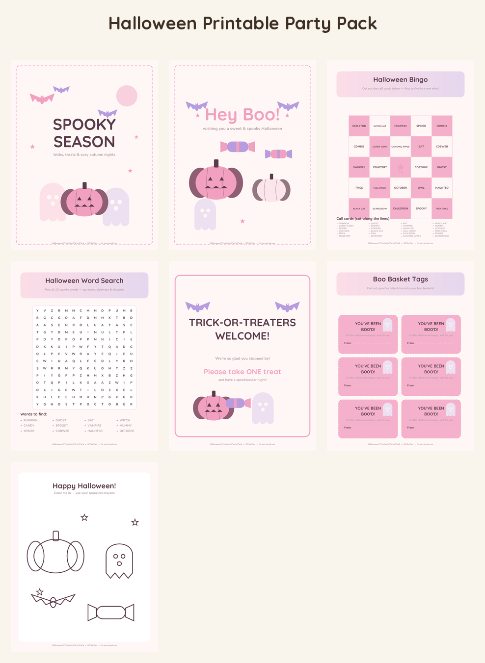 Halloween Printable Party Pack