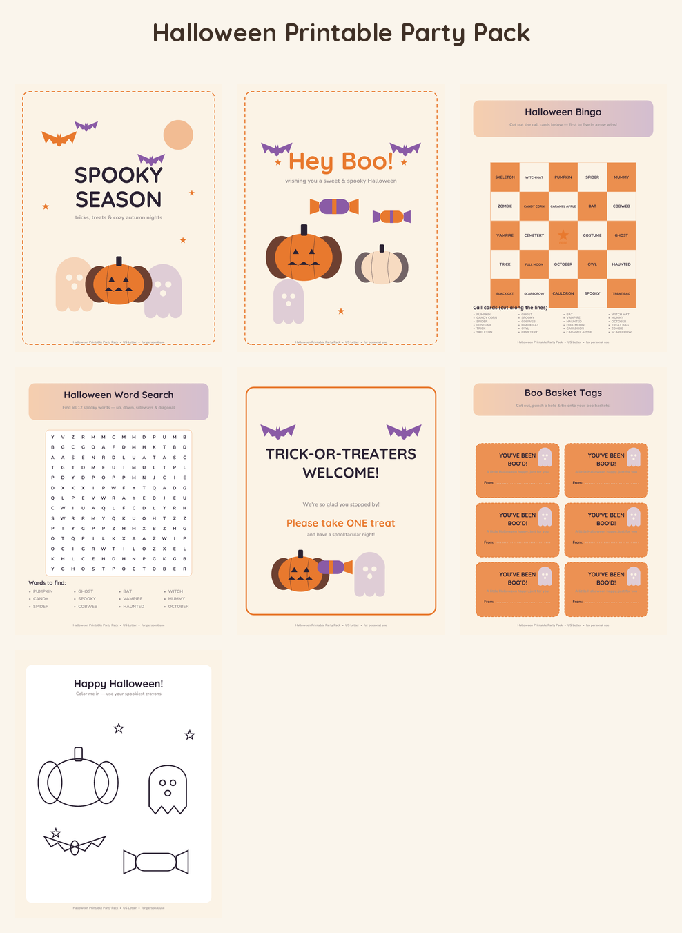 Halloween Printable Party Pack
