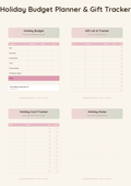 Holiday Budget Planner & Gift Tracker