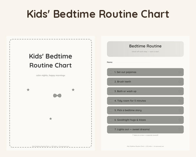 Kids' Bedtime Routine Chart