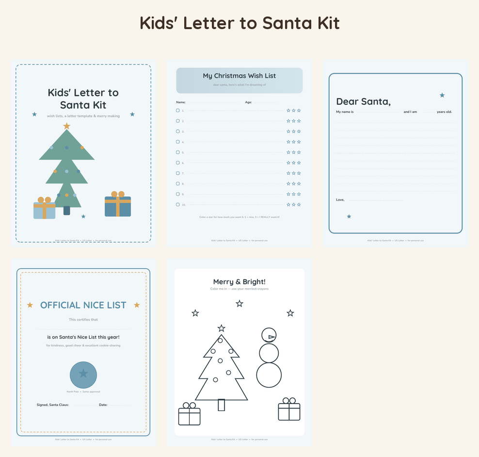 Kids' Letter to Santa Kit