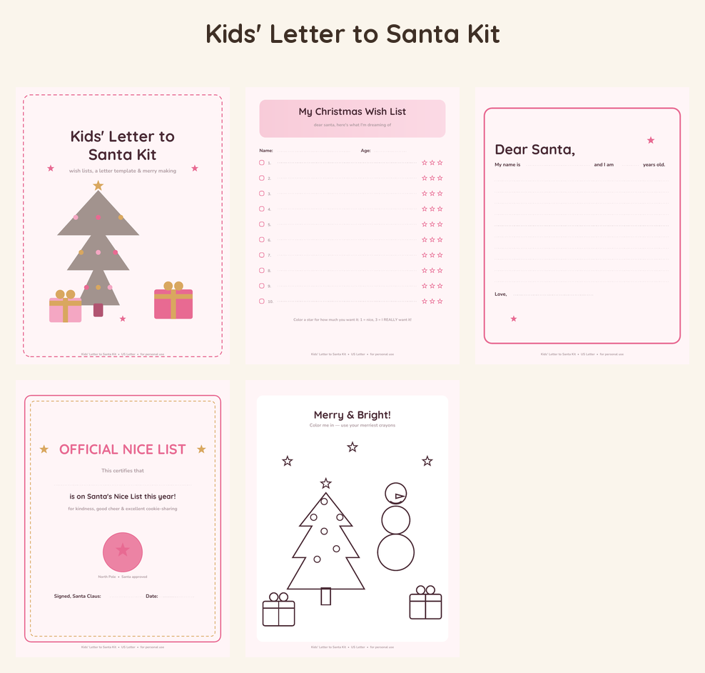Kids' Letter to Santa Kit