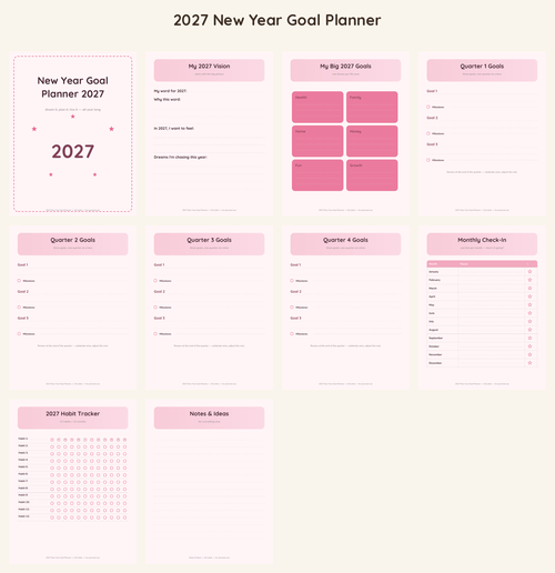 2027 New Year Goal Planner
