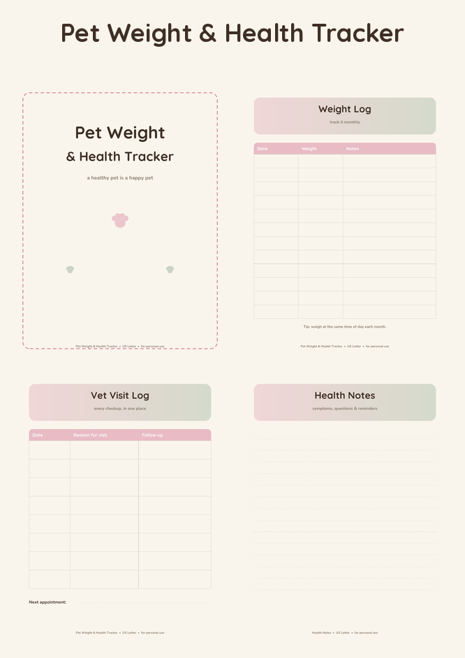 Pet Weight & Health Tracker