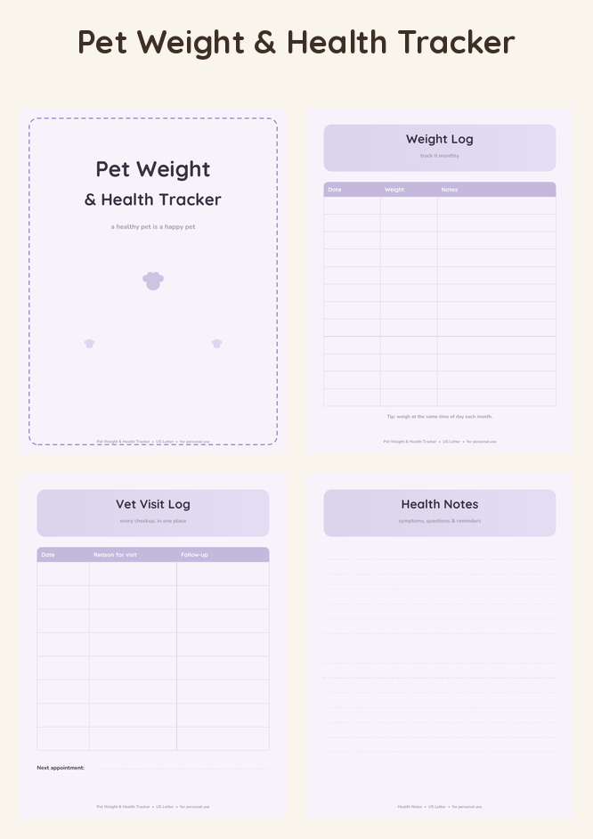 Pet Weight & Health Tracker