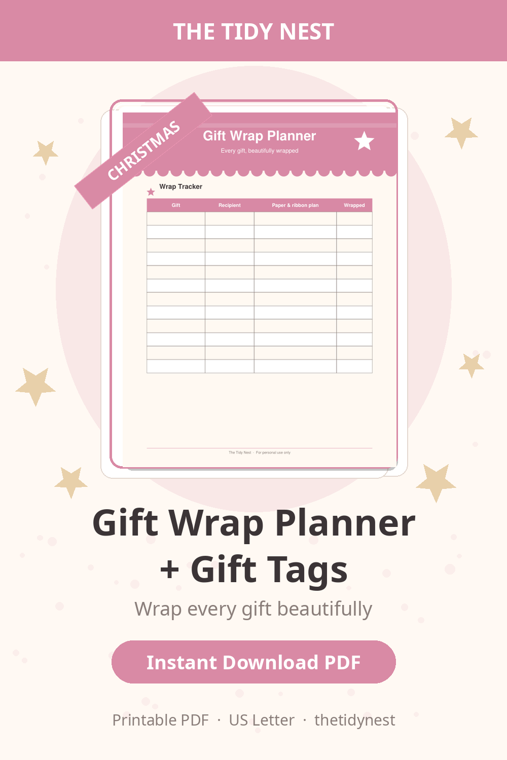Christmas Gift Wrap Planner + Gift Tags