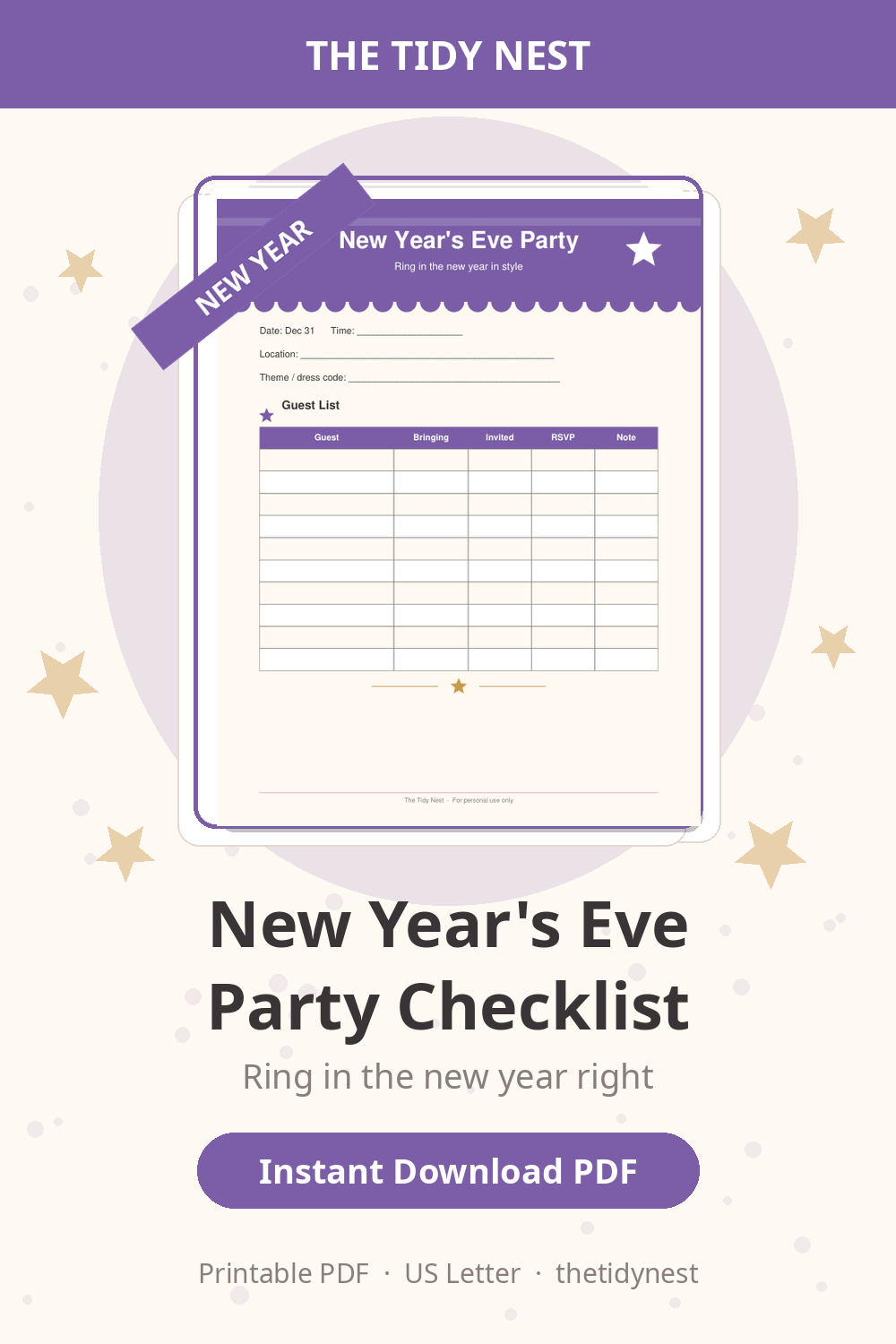 New Year's Eve Party Planning Checklist