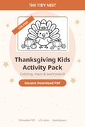 Thanksgiving Kids Activity Pack