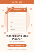Thanksgiving Meal Planner & Grocery List