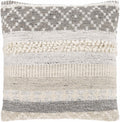 Truckee Neutral Textured Wool Throw Pillow-0