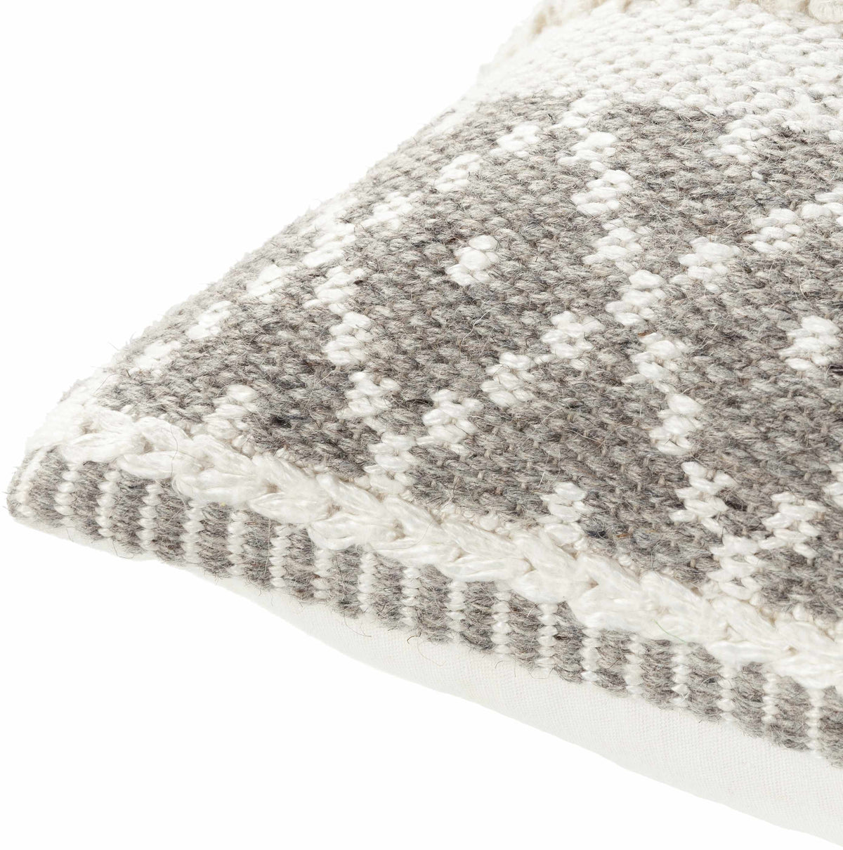 Truckee Neutral Textured Wool Throw Pillow-2