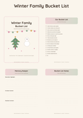 Winter Family Bucket List - Blush & Sage